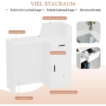 Empfangstheke mit Schublade – Modern & Viel Stauraum (Schwarz)