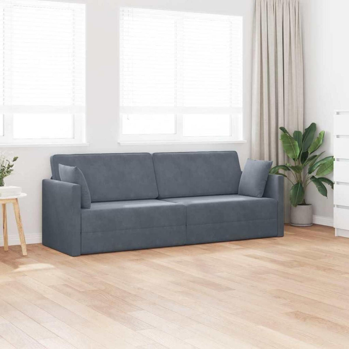 Schlafsofa Bodensofa Dunkelgrau – Komfortables Sofa mit Pillow Support