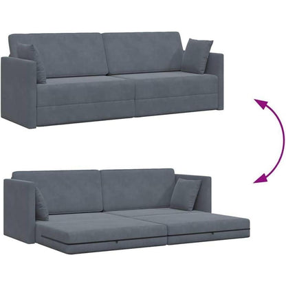 Schlafsofa Bodensofa Dunkelgrau – Komfortables Sofa mit Pillow Support