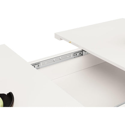 Ausziehbarer Esstisch mit 3 Ablagen & Regenbogenglas (140x80cm)