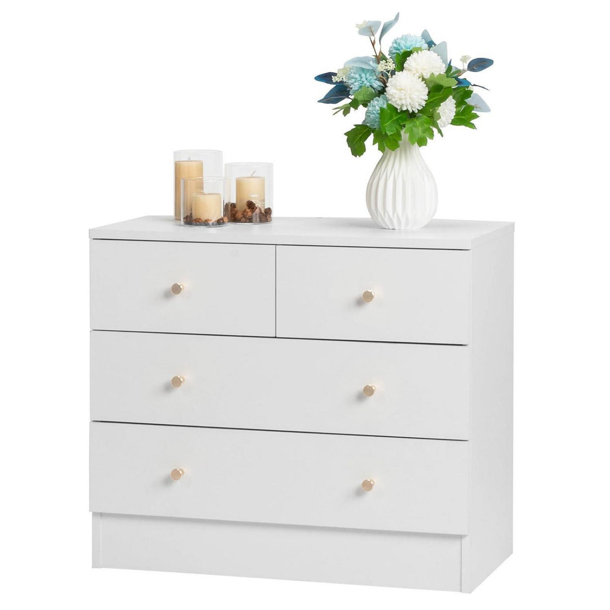 Weißes Sideboard mit 5 Schubladen – 66x33x73 cm