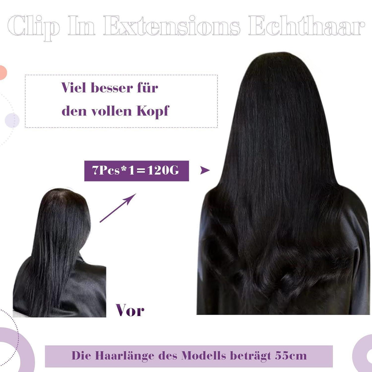 Echthaar Clip-Ins Blond Ombre 60cm – Remy Haarverlängerung