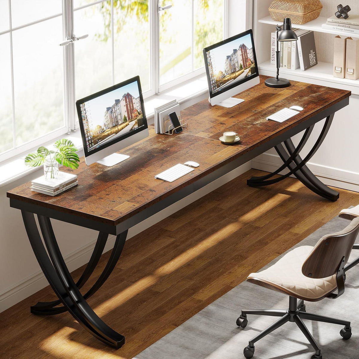 Großer Schreibtisch 200x70cm – Home Office & Büro Tisch Braun