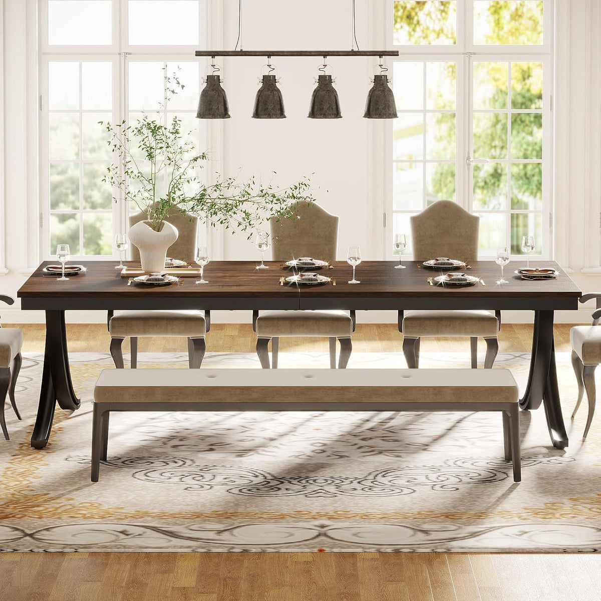Großer Schreibtisch 200x70cm – Home Office & Büro Tisch Braun