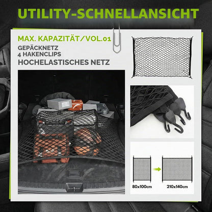 Kofferraumnetz Auto 80x100cm – Dehnbar, Robust & Vielseitig