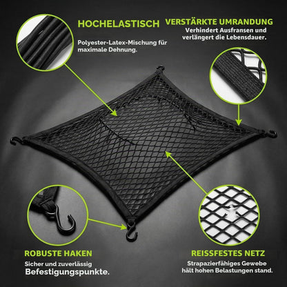 Kofferraumnetz Auto 80x100cm – Dehnbar, Robust & Vielseitig