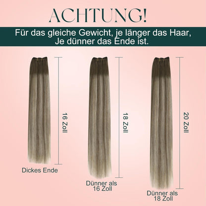 Echthaar Tressen Ombre #6/60/6 – 50cm, 100g