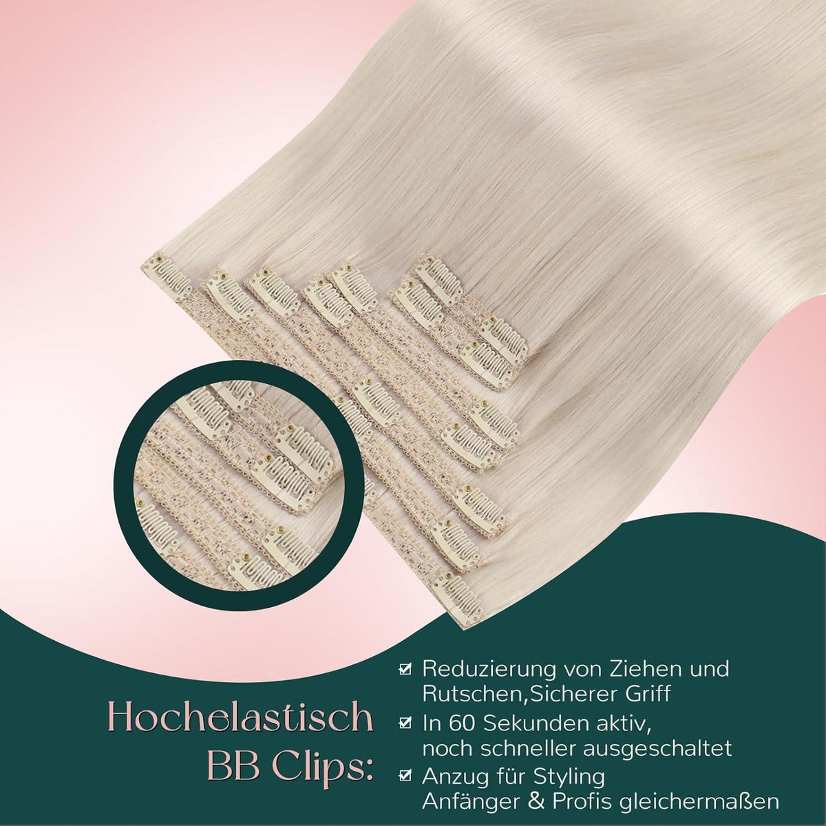 Blond Echthaar Clip-in Extensions – Remy Menschenhaar #1000