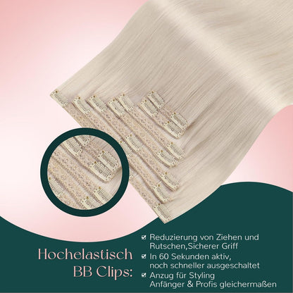 Blond Echthaar Clip-in Extensions – Remy Menschenhaar #1000