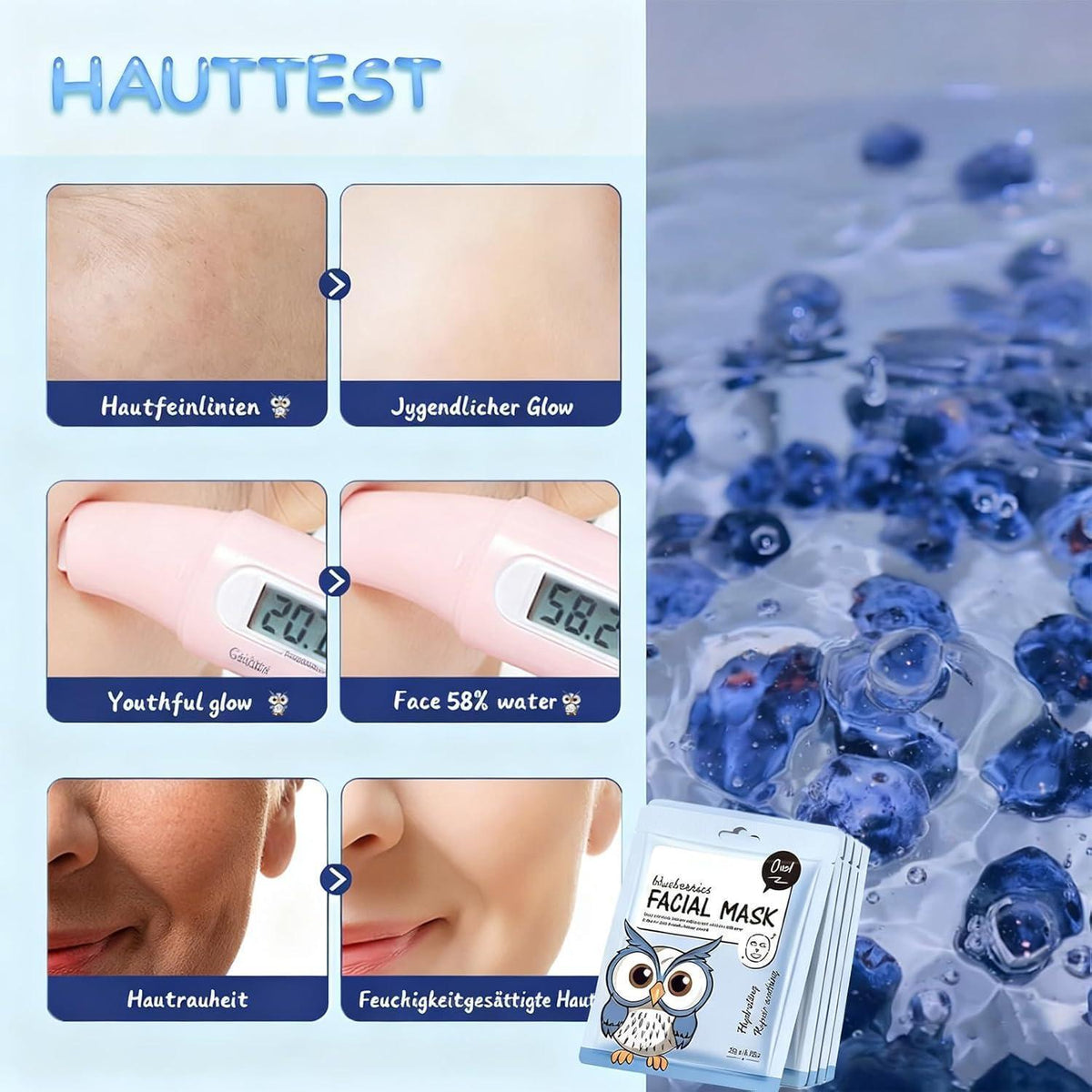 6x Tuchmasken Gesicht – Feuchtigkeit & Pflege für Teenager