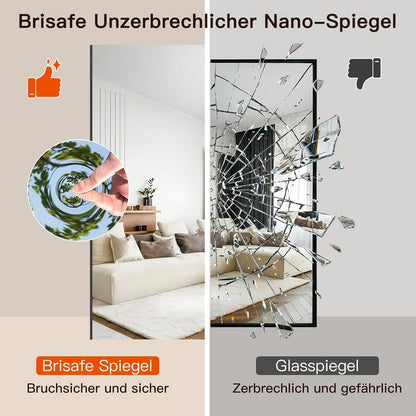 Badezimmerspiegel 50x70 cm Schwarz – Anti-Beschlag & Rostfrei
