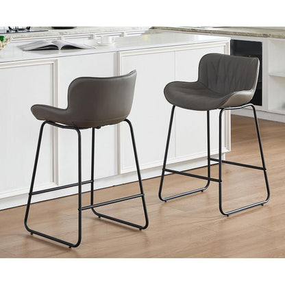 Moderner Barhocker 4er Set Grau mit Steppdesign & Komfort