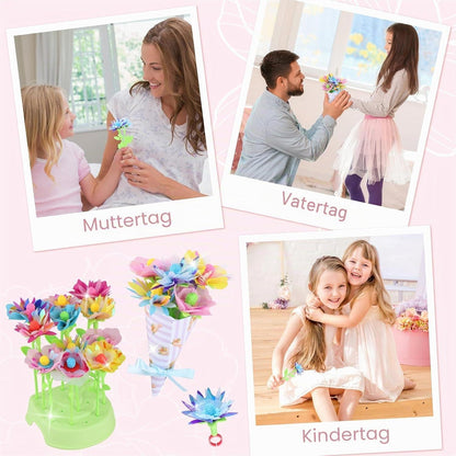 DIY Blumen Bastelset Kinder – Kreatives Spielzeug für Mädchen 4-10 Jahre