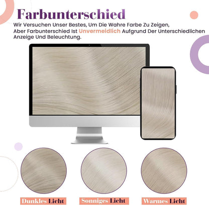Echthaar Clip-in Extensions Blond Highlight 40cm