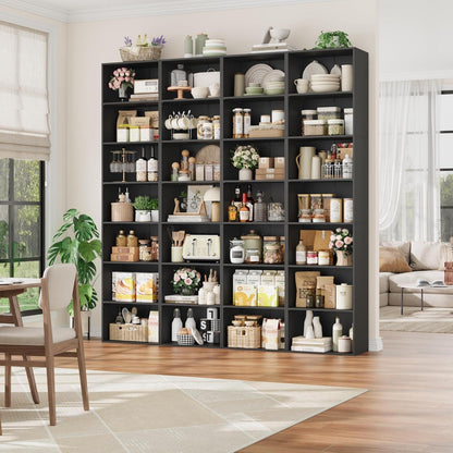 7-Fächiges Bücherregal Schwarz – Modernes Standregal 220cm