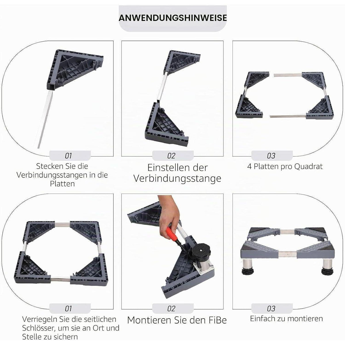 Verstellbarer Kühlschrankunterschrank – Höhe 40cm – Für Geräte 46-70cm