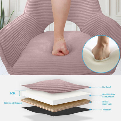 360° Drehbarer Esszimmerstuhl mit Armlehnen, Rosa