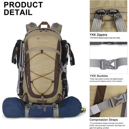 Trekkingrucksack 40L Kaffee - Outdoor Rucksack für Wandern & Reisen