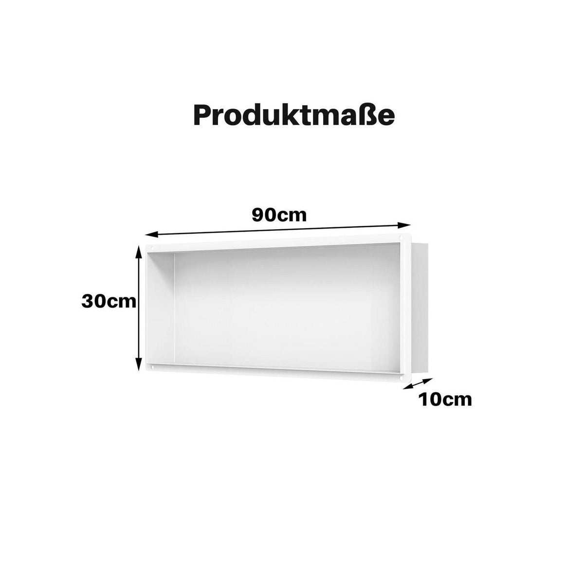 Edelstahl Duschnische 90x30cm – Wandnische ohne Fliesen
