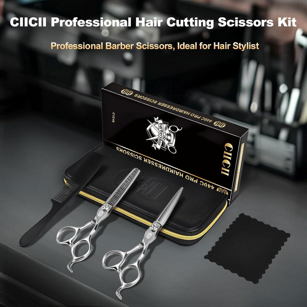 Profi Haarschneideschere Set 440C – 5-in-1 Friseurschere