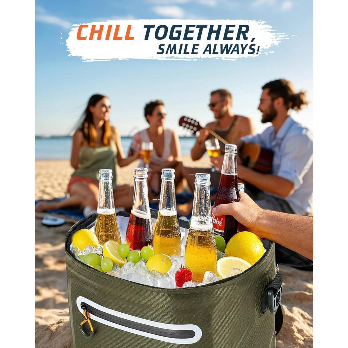 Isolierte Kühltasche 20L – Wasserdicht & Tragbar für Camping