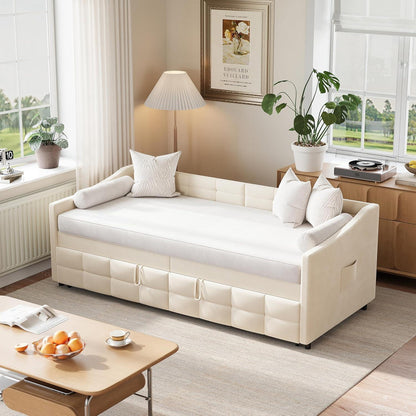 Ausziehbares Schlafsofa 90x200/180x200cm – Creme