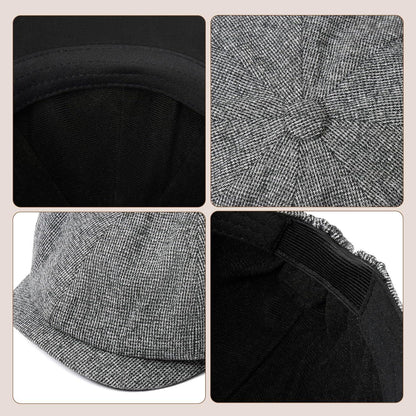 Herren Schiebermütze Baumwolle Flatcap Newsboy Ivy Cap Kaffee
