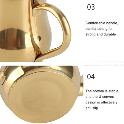 Edelstahl Teekanne 500ml mit Infuser, Gold