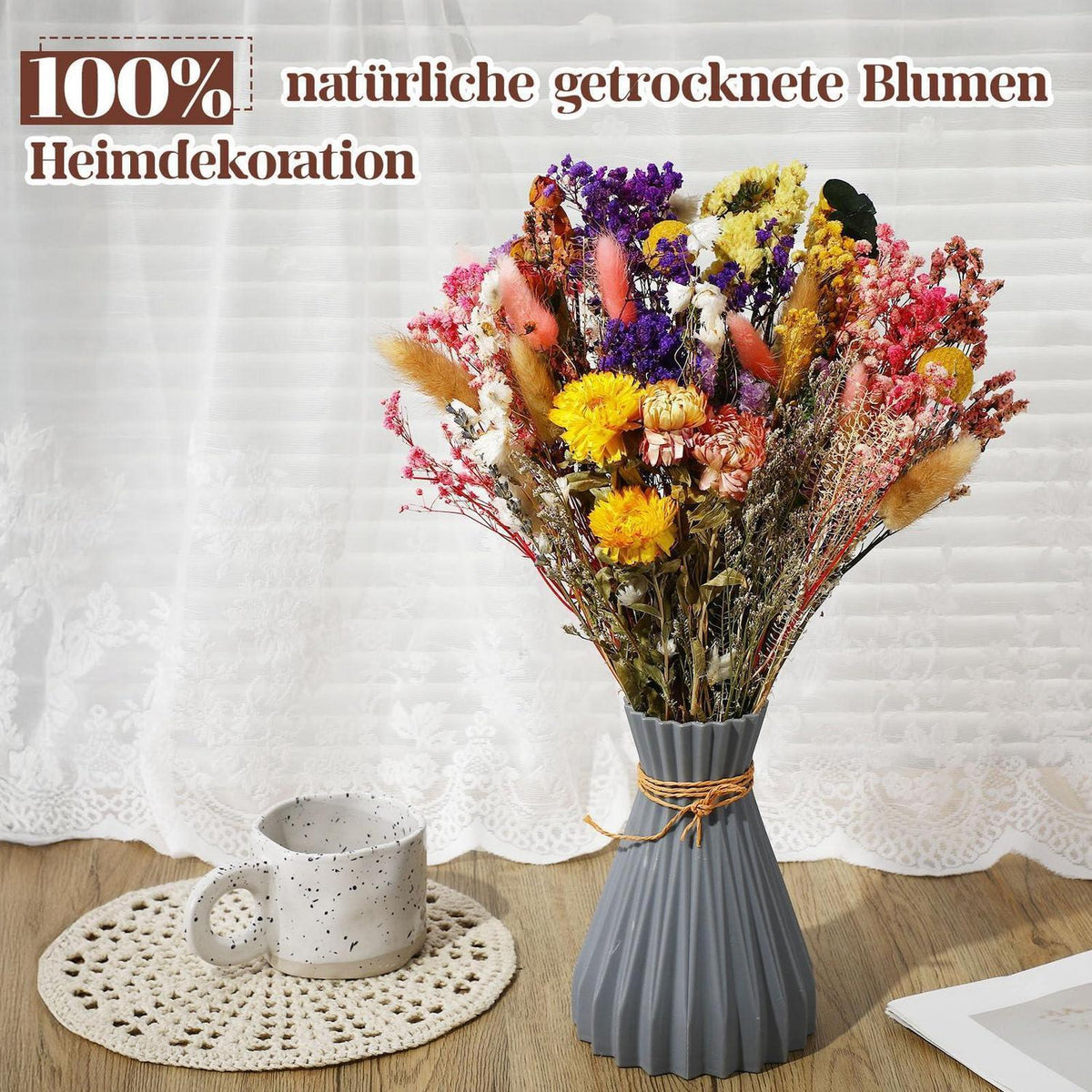 46-tlg. Trockenblumenstrauß Deko Set – 15 Sorten | Natur & Wohnstil