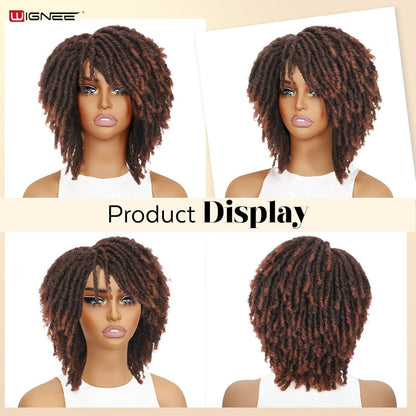 Kurze Dreadlock Perücke 1B/350 Synthetisch 33cm