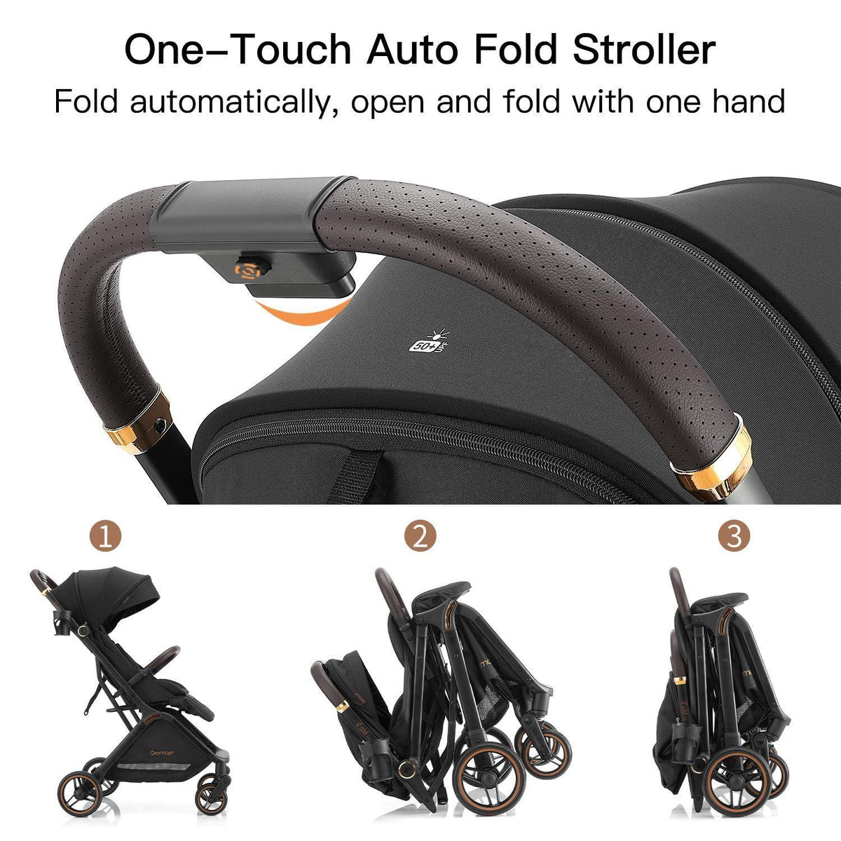 Faltbarer Baby-Kinderwagen – Reisebuggy mit Verstelllehne & UV-Schutz
