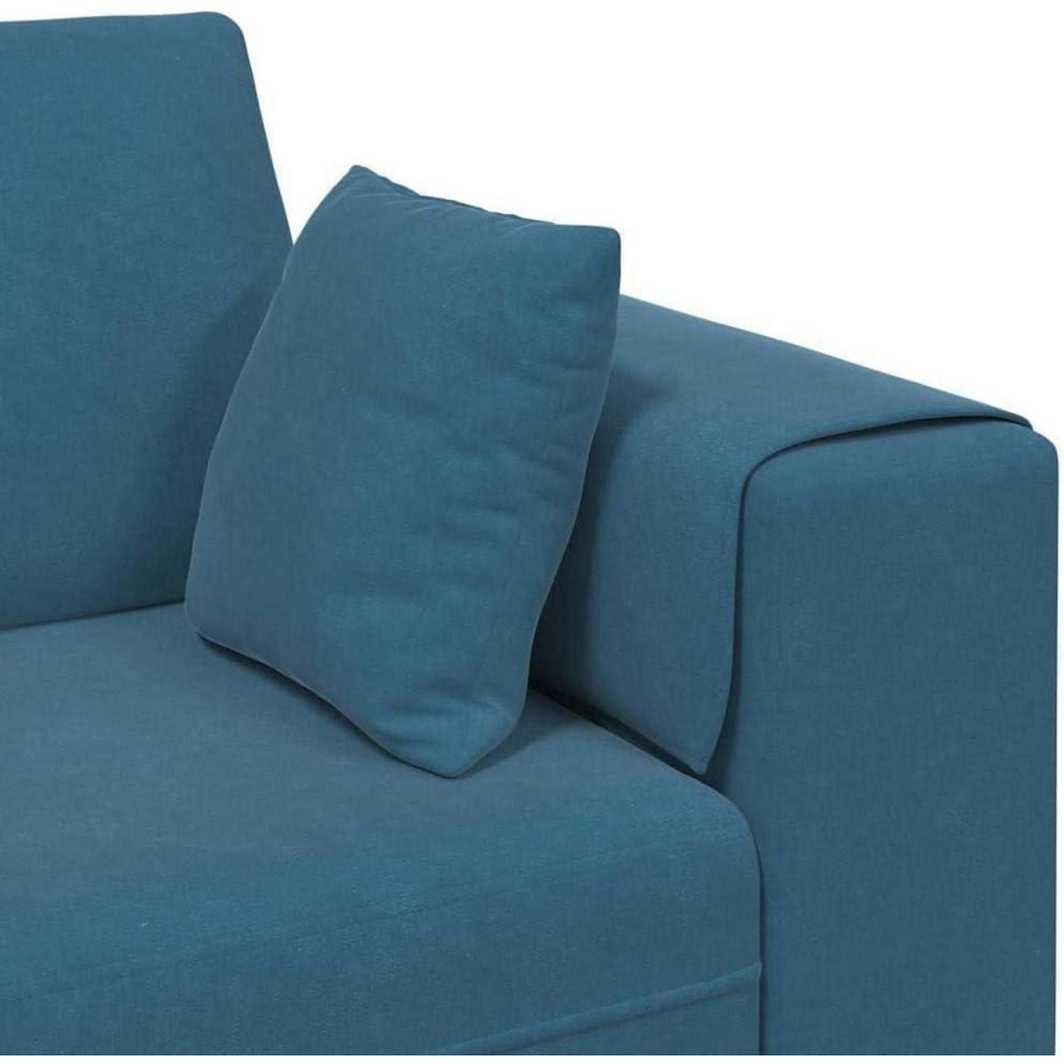 Samt Wohnlandschaft Blau – Modernes Sofa mit Eckarmlehnen