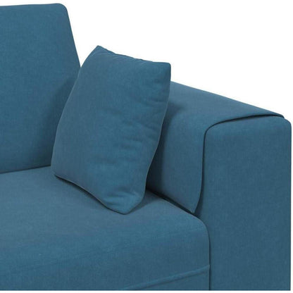 Samt Wohnlandschaft Blau – Modernes Sofa mit Eckarmlehnen