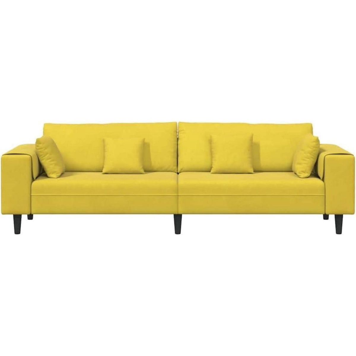 Gelbe Samt Wohnlandschaft mit Eckarmlehnen 210 cm
