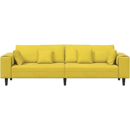 Gelbe Samt Wohnlandschaft mit Eckarmlehnen 210 cm