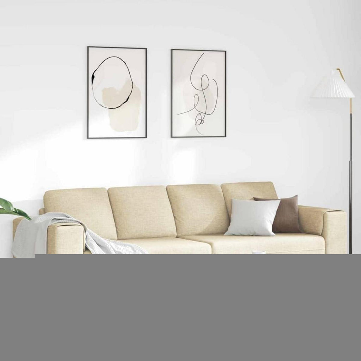 Modernes Samtsofa Creme – Wohnzimmer Sofa für kleine Räume