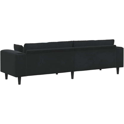 Samt Sofa Schwarz 208 cm – Modernes Polstersofa mit Kissen