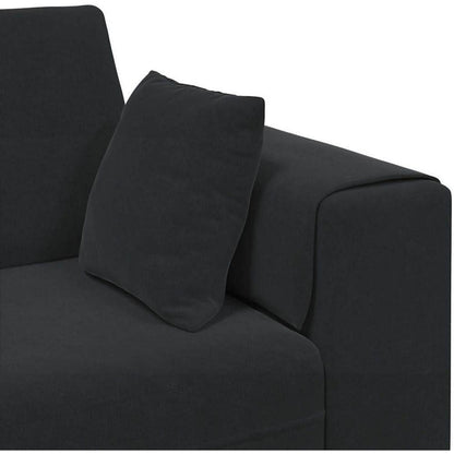 Samt Sofa Schwarz 208 cm – Modernes Polstersofa mit Kissen