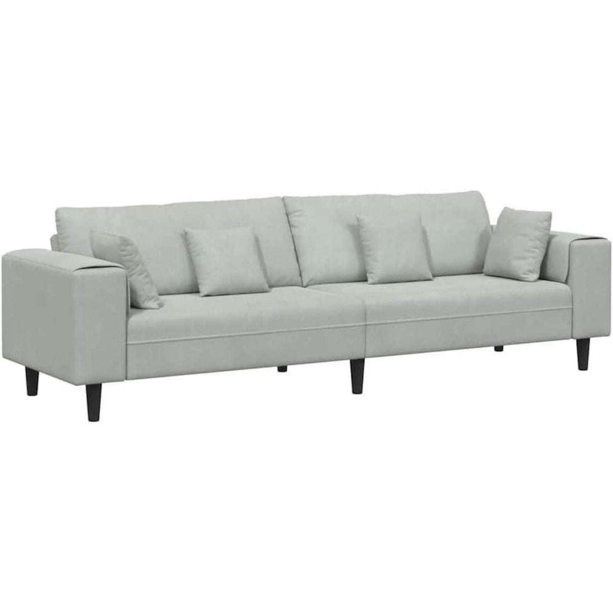 Polstersofa U-Form Sofa mit Kissen, Hellgrau, Samt
