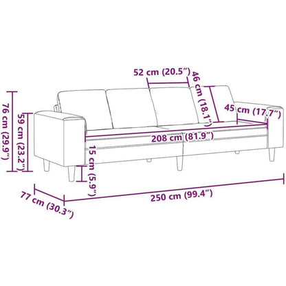 Modernes Cord Polstersofa Weinrot 250x188x76 cm