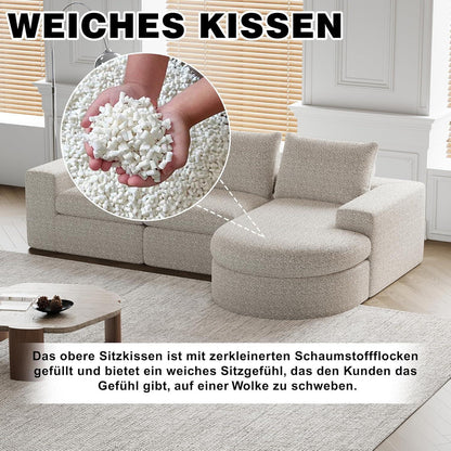Modulares Ecksofa mit Chaiselongue, Beige