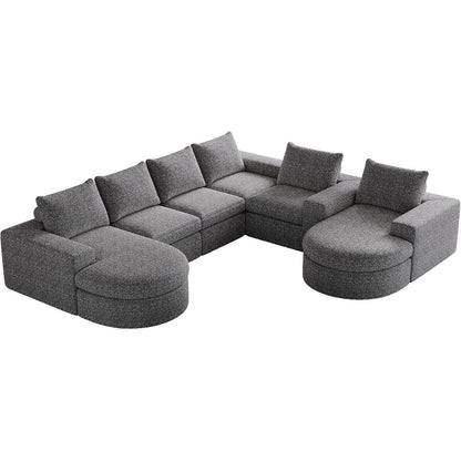 Modulares Ecksofa mit Chaiselongue – Grau, 322 x 271 cm