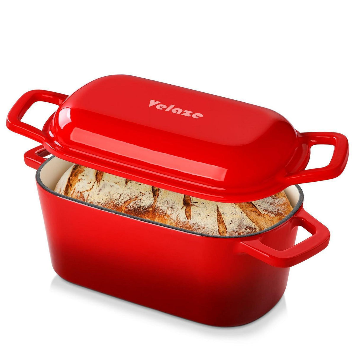 Gusseisen Bräter 28cm mit Deckel – 3,4L Schmortopf für Herd & Ofen