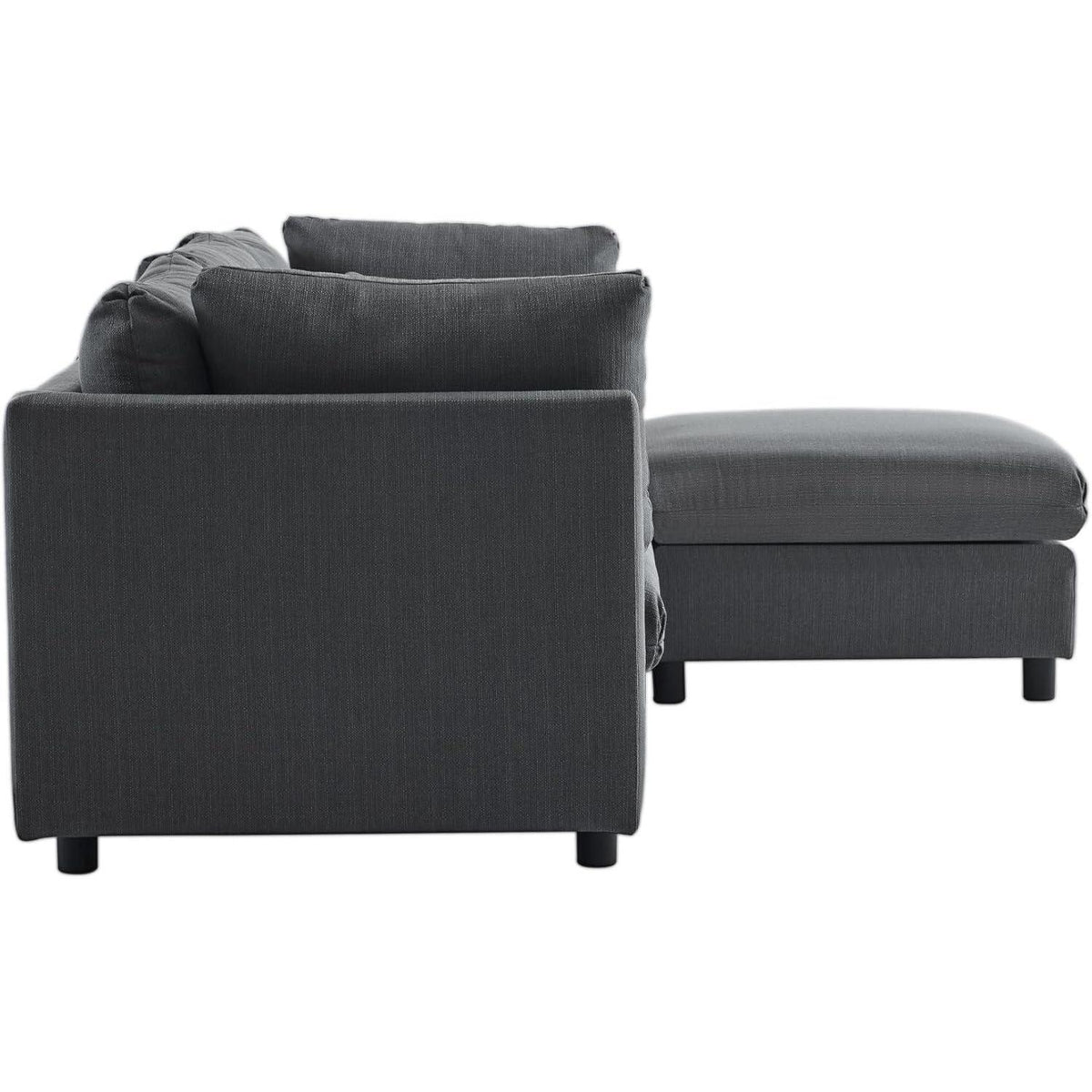 Modernes 3-Sitzer Sofa mit Fußhocker & Schlaffunktion, Grau
