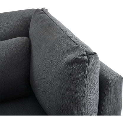 Modernes 3-Sitzer Sofa mit Fußhocker & Schlaffunktion, Grau