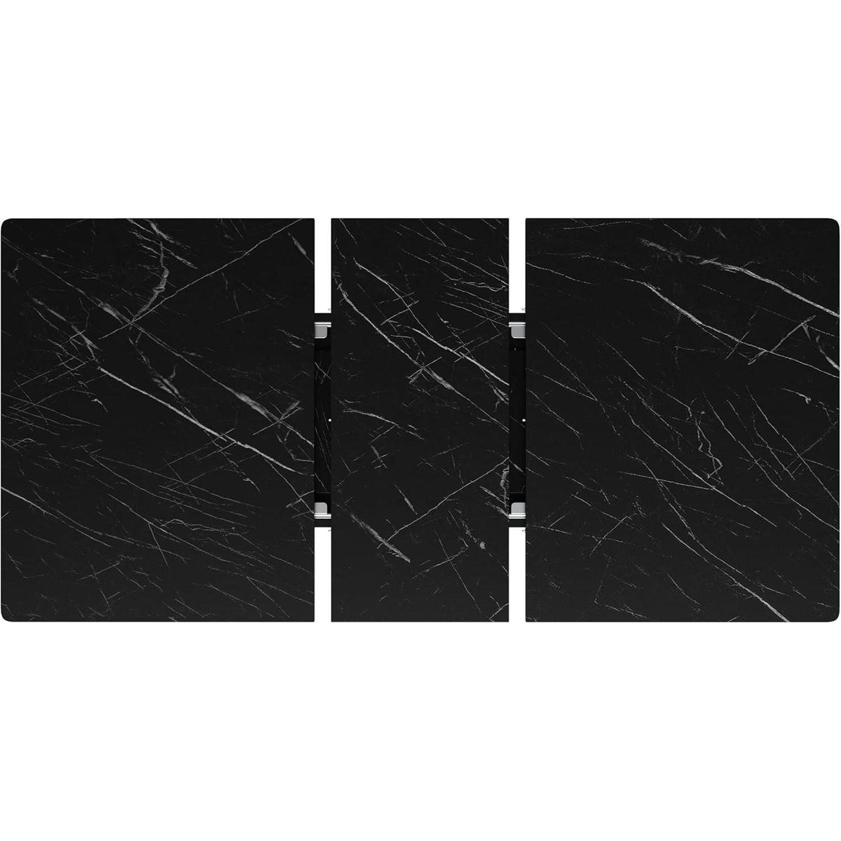 Ausziehbarer Esstisch Holz Schwarz 120-160 cm