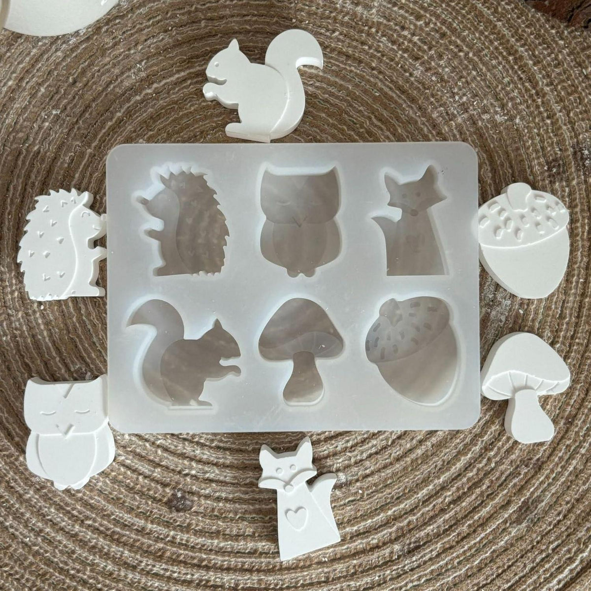 Silikonformen Herbst Eichhörnchen Igel Kürbis Gießformen 6er Set