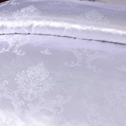 Satin Bettwäsche Set 135x200 cm - 4tlg. Vintage Weiß
