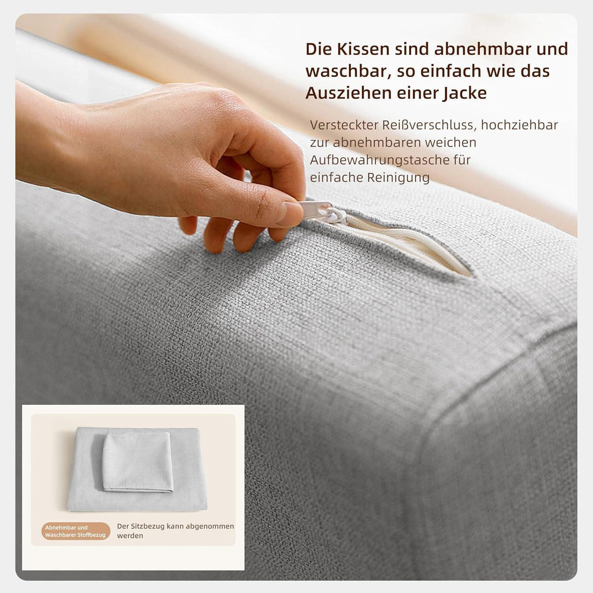 Ausziehbares Schlafsofa mit Stauraum – Dunkelgrau/Weiß (150cm)