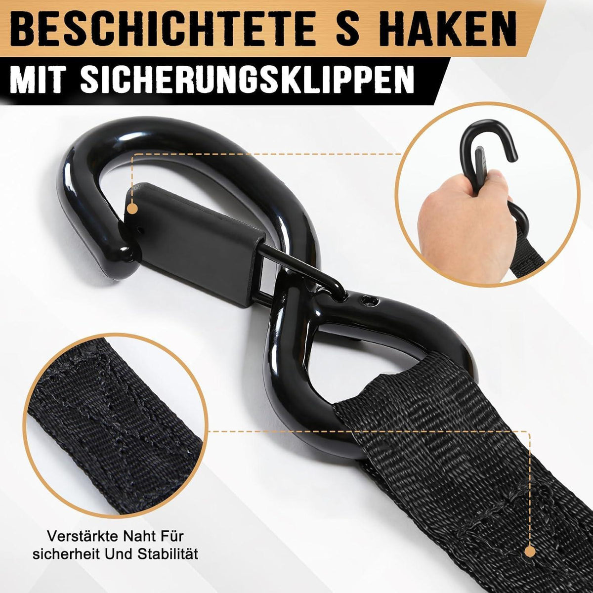 Automatischer Spanngurt-Set (4 Stück) – 3m x 25mm, EN 12195-2